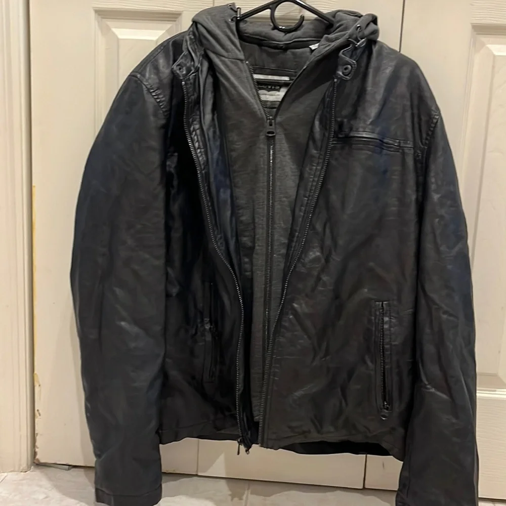 Levi’s leather hooded jacket